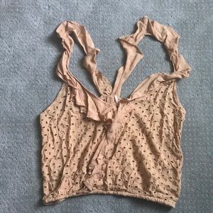 Free People crop eyelet tank
